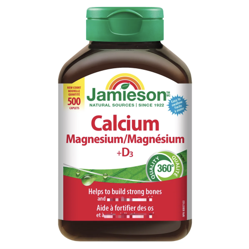 Jamieson⎜增美神⎜500粒⎜健骨鈣鎂及維他命D⎜加量裝500粒⎜骨骼關節牙齒健康 (平行進口貨) (效期:06/2028*)