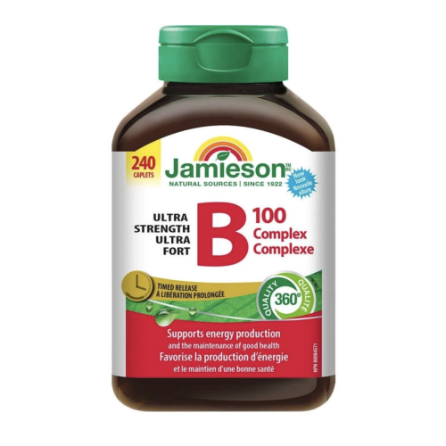 Jamieson｜增美神｜加量裝240粒｜特強長效天然維他命 B雜 B 100 ｜增強能量抗疲勞新陳代謝 (平行進口貨) (效期:06/2028*)