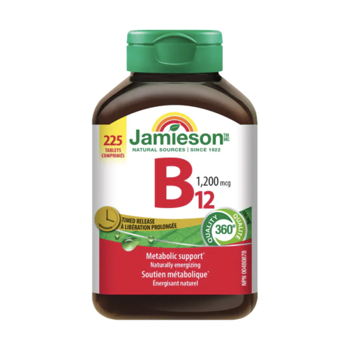 Jamieson｜增美神｜加量裝225粒｜維他命B-12  1200微克｜長效型緩釋配方(效期:06/2028*)